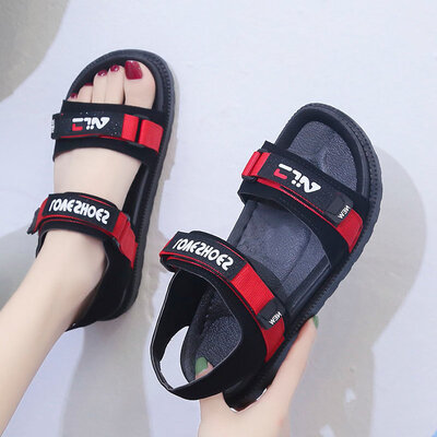 

Sandal women ins tide super fire beach shoes students Joker casual thick-soled muffin hook&loop