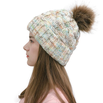 

Tailored Women Casual Multicolor Outdoor Plush Ball Hats Crochet Knit Beanie Cap