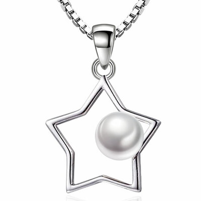 

Ladies Short Chain Imitation Pearl Five-pointed Star Necklaces Pendants For Women Fashion Jewelry Brithday Gift WJ68