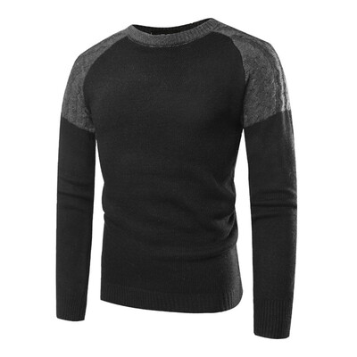 

Mens Ribbed Knitted Pullover Sweater Color Block Comfort Twisted Long Sleeves Sweaters