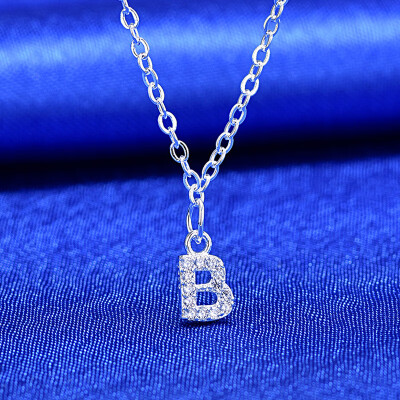 

Sale 1PC Women Girls 26 Letter Pendant Necklace Graceful Unique Adjustable Silvery Letter Pendant Necklaces