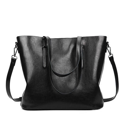 

Oil Wax Leather Shoulder Handbags Women Big Capacity Shopping Satchel Totes
