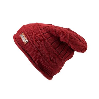 

Tailored Men Women Warm Crochet Winter Plus Velvet Plaid Ear Protector Slouchy Hat