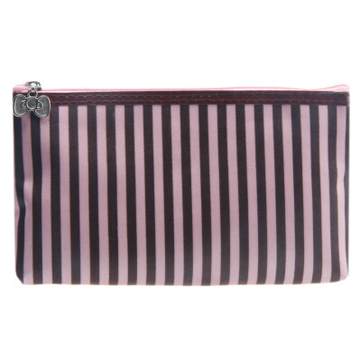 

〖Follure〗1PC Stripe Portable Storage Makeup Bag Pink