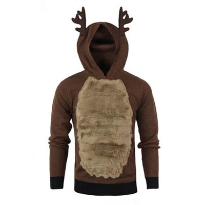 

Mens Casual Autumn Winter Jacket Tops Plus Size Hooded Sweater Hoodie Pullover