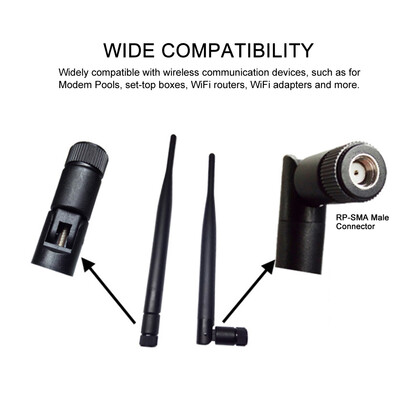 

24GHz 5dBi WiFi Antenna Aerial w RP-SMA Male Connector & 21cm SMA Adapter Cable for Wireless Router WiFi Adapter STB Modem Pool
