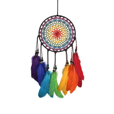 

Colorful Feathers Handmade Dreamcatcher Craft Dream Catcher Net Home Decor