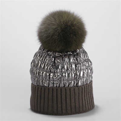 

Tailored Fashion Women Winter Knit Hat Foxes Ball Collar Set Thick Warm Solid Earmuff Hat
