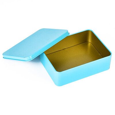 

Square Empty Tinplate Tea Can Storage Box Organizer For Jewelry Candy Case