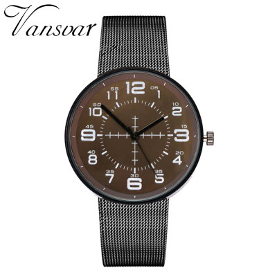 

Gobestart VANSVAR Casual Quartz Stainless Steel Band Newv Strap Watch Analog Wrist Watch