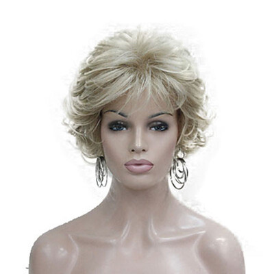 

StrongBeauty Short Tousled Curls Silver Gray Full Synthetic Wigs COLOUR CHOICES