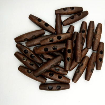 

〖Follure〗50x Olive Shape 2 Holes Wooden Toggles Sewing Buttons Decoration Coffee 50mm