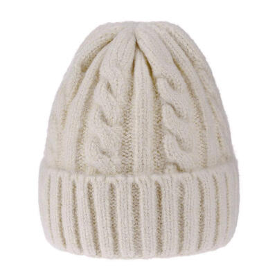 

Kids Knitted Winter Cap Solid Color Casual Ear Beanie Baby Children Hat