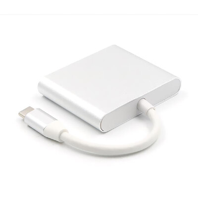 

USB31 Type-C to High Definition Multimedia Interface 4k 3 Ports Adapter HD Devices Cable Support Converter Compatible for Compute