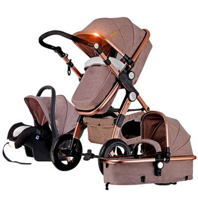 

Baby Stroller 3 in 1 with Car Seat For Newborn High View Pram Folding Baby Carriage Travel System