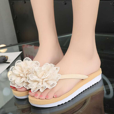 

Rose Fashion Women Summer Flip Flops Slipper Flower Flat With Beach Slippers Slides