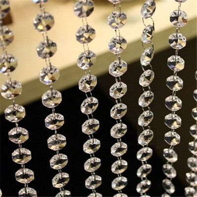 

New Hot 100cm Home Crystal Clear Acrylic Bead Garland Chandelier Hanging Wedding Decoration Party Festive Supplies Decor