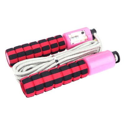 

Automatic Jump Counter Adjustable Skipping Rope Jumping Exercise Fitness Training Gym Sports Foam Sponge Handle Pink