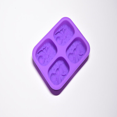 

Gobestart 4 Cavity Plain Basic Rectangle Silicone Mould For Homemade Craft Soap Mold PP