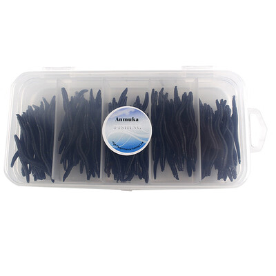 

New Hot 150pcs Artificial Bait False Soft Worm Shape Lifelike Lure Saltwater Freshwater Fishing Accessories