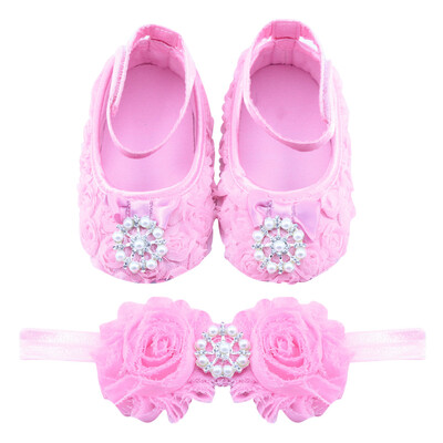 

First Walkers Flower Princess Footwear Shoes Pearl Headband Pink