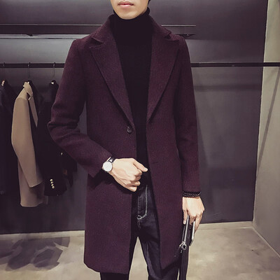 

ZHUO DENG NU Mens Medium Long Trench Coat Korean Edition Loose