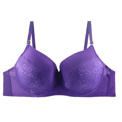 

Toponeto New Women Large Fat MM Sexy Lace Underwear Gathered Breathable Adjustable Bra