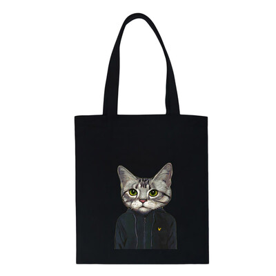 

Tailored Fashion Women Canvas Printing Cute Cat Shoulder Bags Large Capacity Shopping Bag