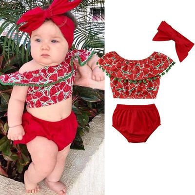 

Newborn Baby Girls Off Shoulder Tops BlouseShorts 2PCS Outfits Clothes Set