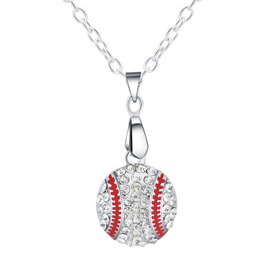 

1 Pcs New Hammered Baseball Charm Choker Silve Necklace Pendant Accessories Gift