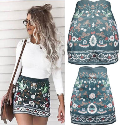 

Women&acutes Girls Fashion Denim High Waist Short Jean A-Line Mini Skirts