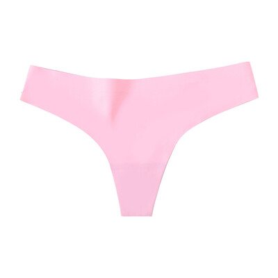 

Toponeto Women Invisible Sexy Underwear Briefs G-Strings Solid Ice Silk Seamless Crotch