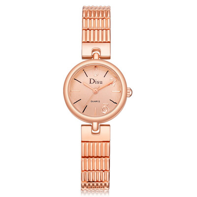 

Best Selling Womens Watches Rose Gold Disc Ladies Quartz Wristwatch Simple Alloy Strap Luxury Clock Dress Relojes Para Mujer
