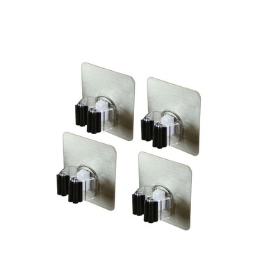 

〖Follure〗Mop Holder 4 pcs Self Adhesive Mop Grip Holders Wall Mounted Hanger New