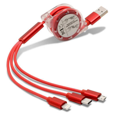 

Multifunctional Fast Data Cable Scalable Charging Cable One Drag Three Micro USB 8P Android Type-C Charging Cable-1m