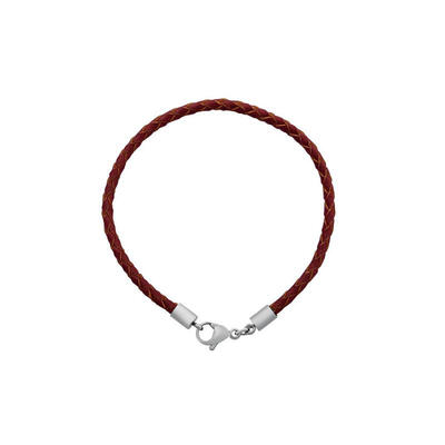 

Braided Leather Cord Bracelet Makings with 316 Stainless Steel Lobster Claw Clasps Brown 150x3mm