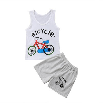 

Toddler Kids Baby Boys Tops Vest T-shirt Shorts Pants 2Pcs Outfits Set Clothes