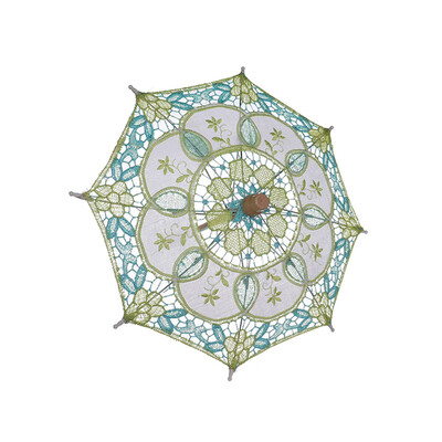 

Gobestart Mini Vintage Wood Embroidery Pure Cotton Lace Umbrella Wedding Umbrella So Small for Wedding Gift Photo Props Kids Gift
