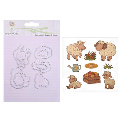 

Sheep Silicone StampMetal Cutting Dies Stencil Scrapbook Album Decor Craft