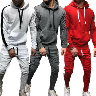 

USA Mens Tracksuit Jogging Top Bottom Sport Sweat Suit Hoodie Trousers Pants Set