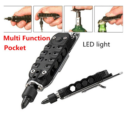 

Siaonvr Pocket Multi Function Tools Set LED Light Keychain Pliers Screwdriver Opener
