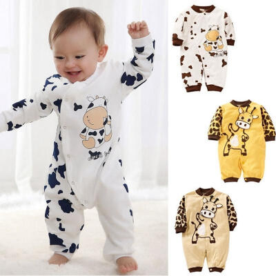 

NEW Cow Newborn Girls Boys Cotton Clothes Baby Outfit Infant Romper Clothes