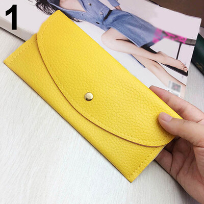 

Women Fashion Thin Purse Long Clutch Wallet Faux Leather Handbag Card Holder