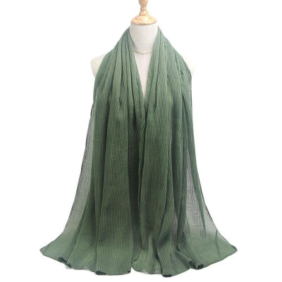 

Women Solid Pleated Scarf Hijabs Oversized Large Muslim Middle East Islam Long Scarves Shawls