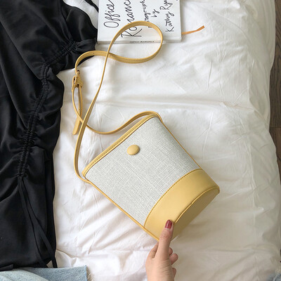 

Advanced gas girl bag net red quality fan you small bag new 2019 Mori system simple single shoulder slant bucket bag small bag s