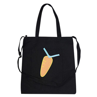 

Women Casual Large Capacity Messenger Bags Cartoon Printed Canvas Eco Bolsa Feminina Simple Retro Portable Totes Bag