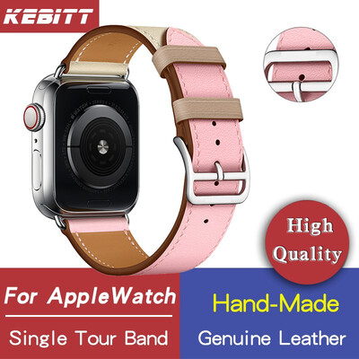 

Kebitt genuine leather men women single tour bands For apple watch series 5 4 3 iwatch strap 38 40MM 42 44mm band