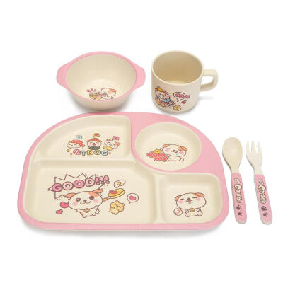 

Cute Baby Plate Dish Cup Bowl Tableware Set Children Training Dinnerware