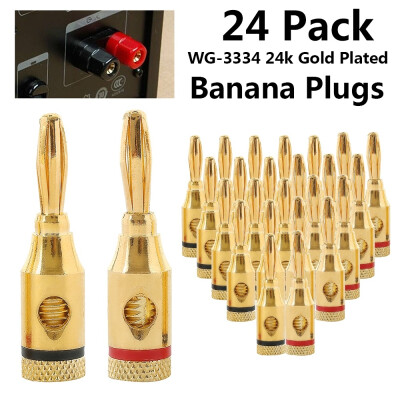 

Durable Home&Party 24k Gold Plated Banana Plugs Gold 24pcs Plated Banana Plugs