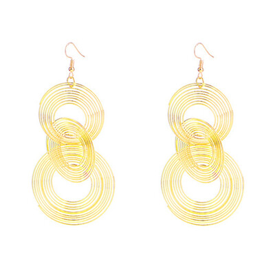 

1Pair Luxury New Arrival Hot Sale Gold Silver Europe Big Hoops Multi-Circle Women Girls Charming Hoop Earrings